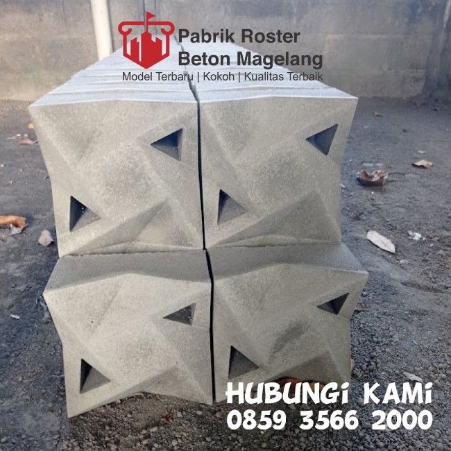 RezekiAbadiBeton.id jual roster beton di magelang dengan salah satu produk roster beton motif kincir lubang 2.