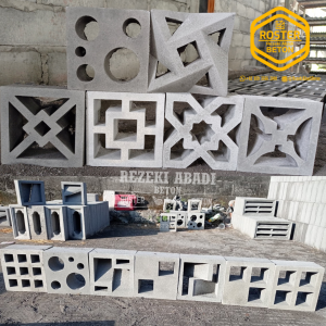 aneka motif roster beton dengan berbagai ukuran