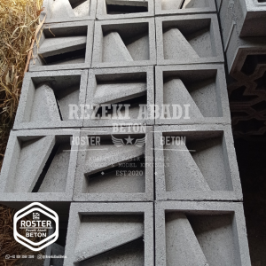 roster beton persegi dengan ukuran 20x10x20 dengan motif nako miring